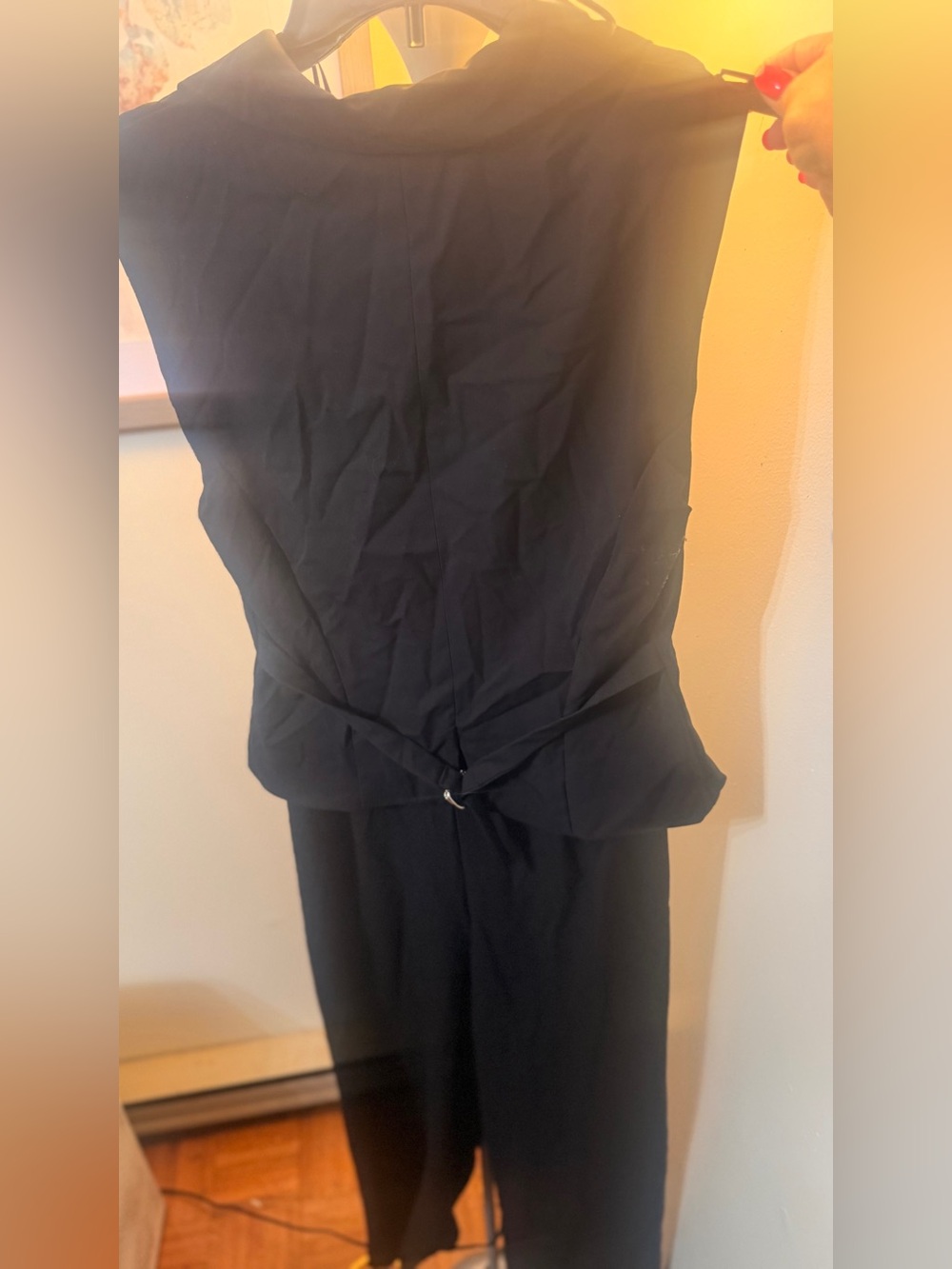 Zara Classic Black Sleeveless Blazer & Wide-Leg Pants Set NWT - Picture 3 of 5